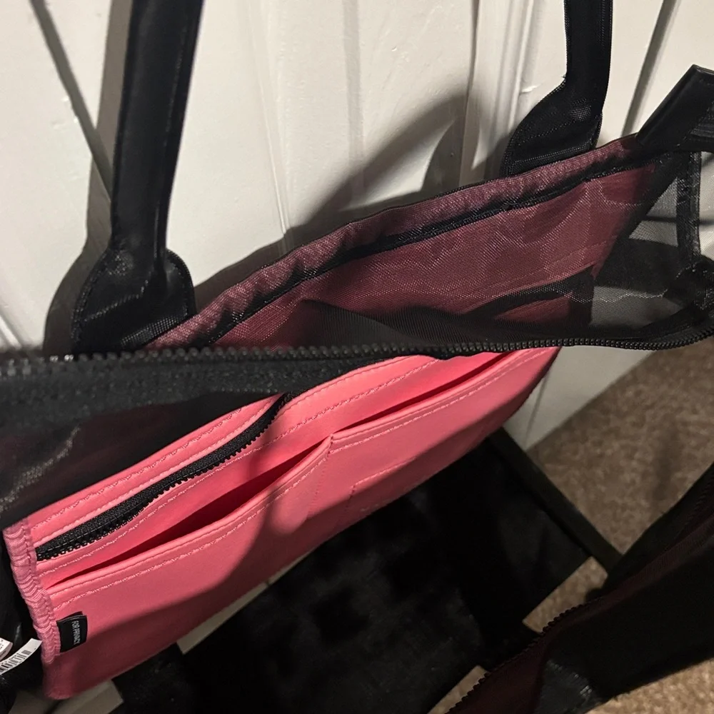 Marc Jacobs Black and Pink Mesh Tote Bag - Picture 5 of 9